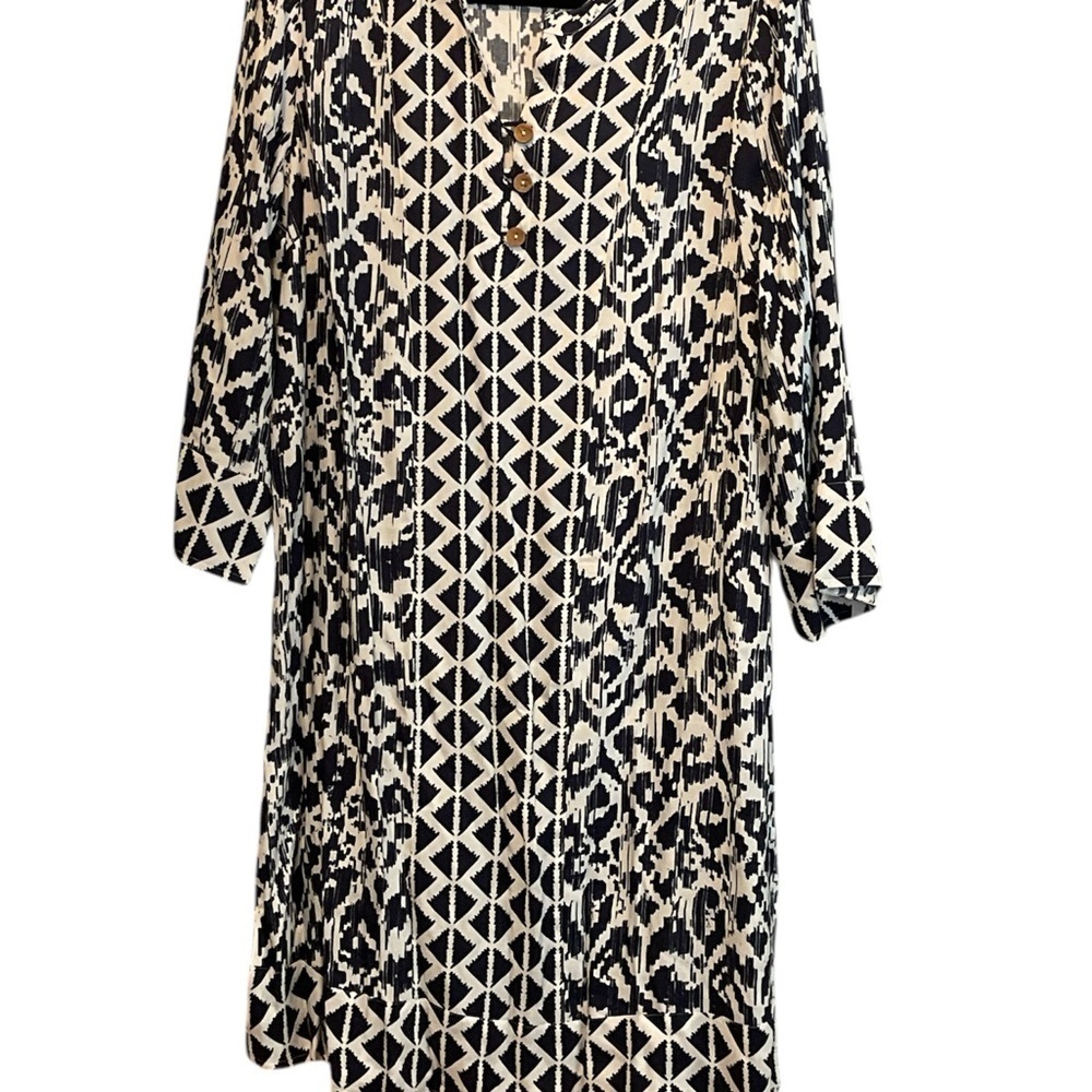 Soft Surroundings Navy and White Raven Dress